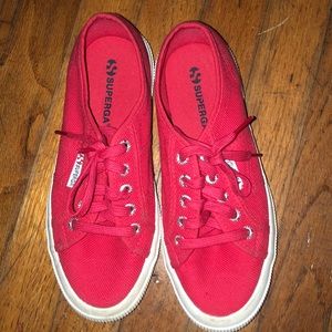 Superga red cotu shoes